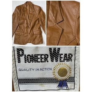 PIONEER WEAR - Men's‎ VINTAGE Leather Blazer Jacket - Size 40
